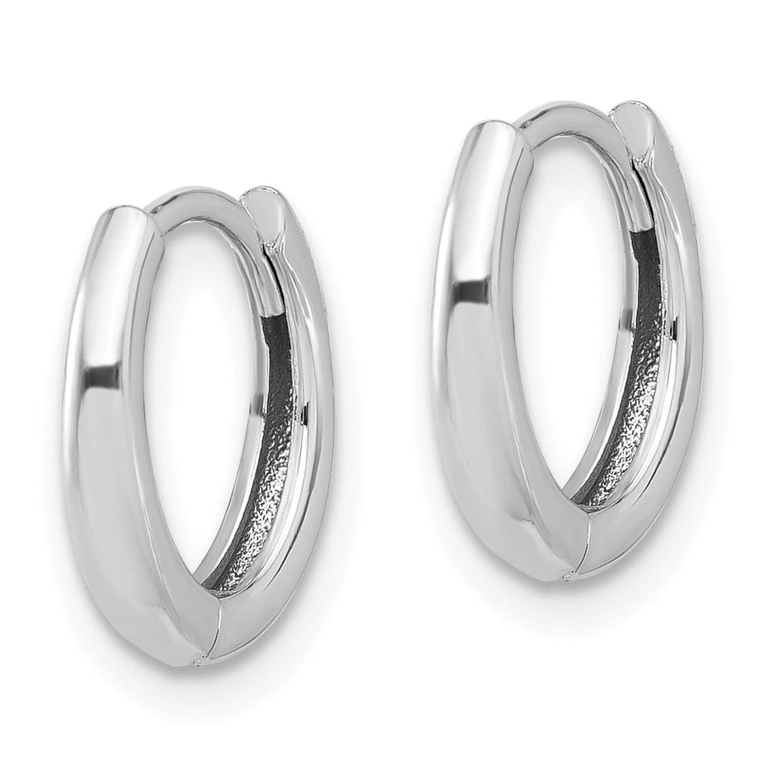 Lovely Rita's Earrings 14K White Gold Vintage Polished 12.4mm Round Hinged Hoop Earrings