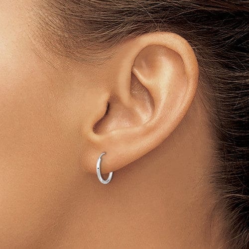 Lovely Rita's Earrings 14k White Gold Women's Endless Hoops 1mm x 12mm