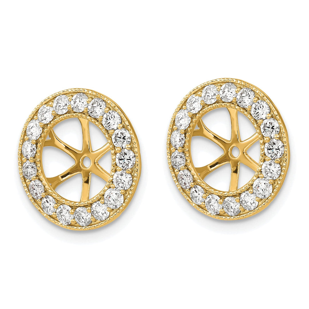 Lovely Rita's Earrings 14k Yellow Gold 1.19 CT Diamond Circle Earring Jackets