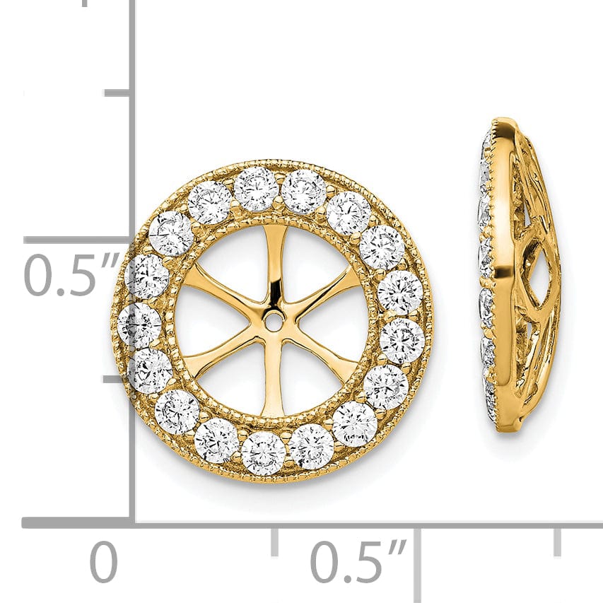 Lovely Rita's Earrings 14k Yellow Gold 1.19 CT Diamond Circle Earring Jackets