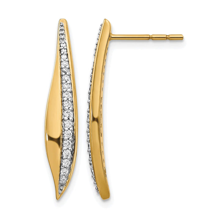 Lovely Rita's Earrings 14k Yellow Gold 1/4 CT Diamond Drop Post Earrings