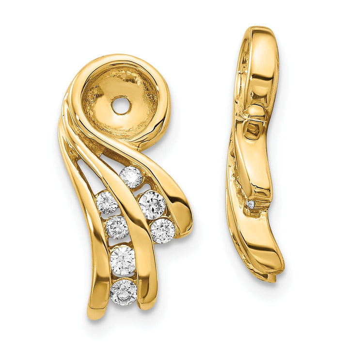 Lovely Rita's Earrings 14k Yellow Gold 1/4 CT I1 Diamond Fancy Earring Jackets