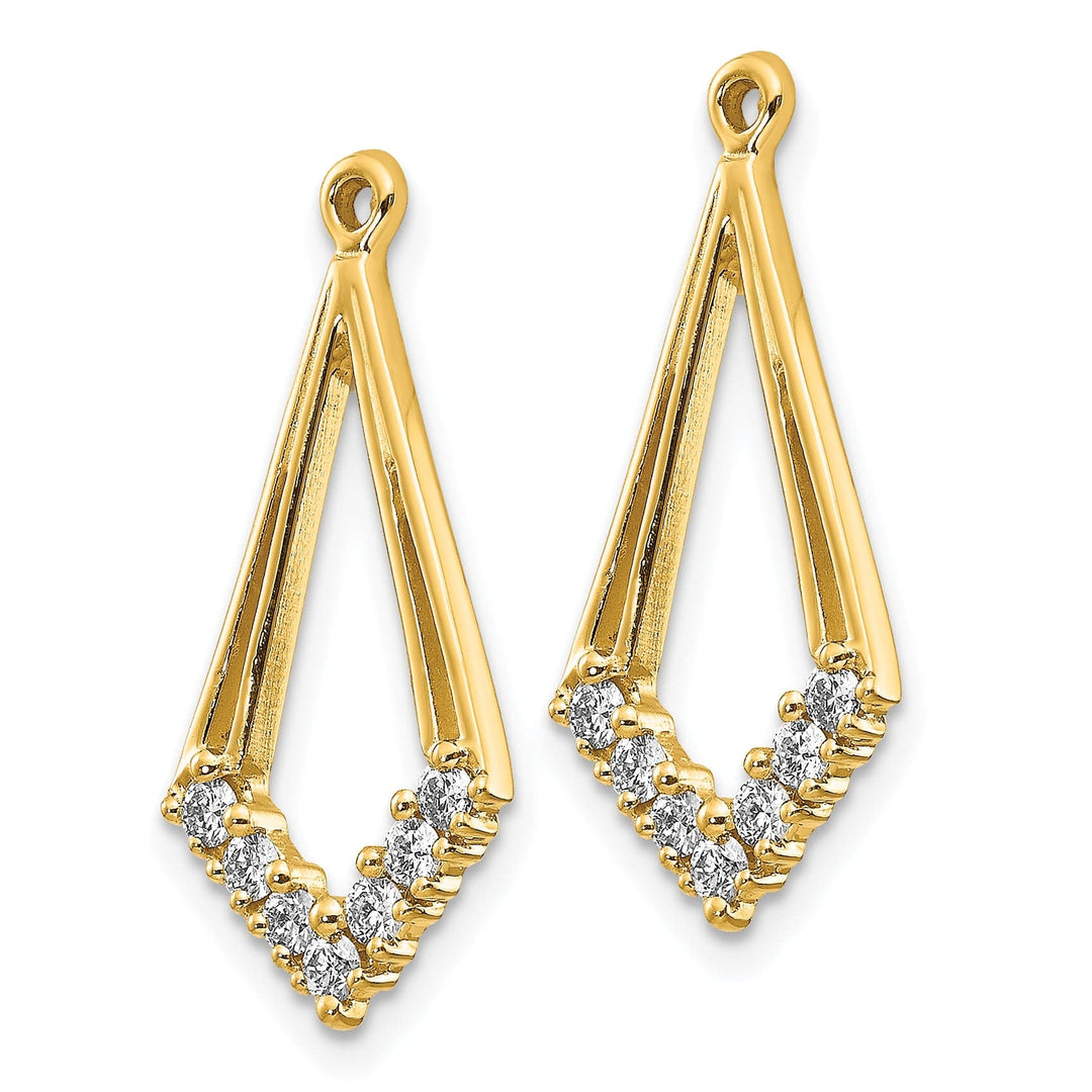 Lovely Rita's Earrings 14k Yellow Gold 1/4 CT I1 Diamond Kite-Shaped Earring Jacket