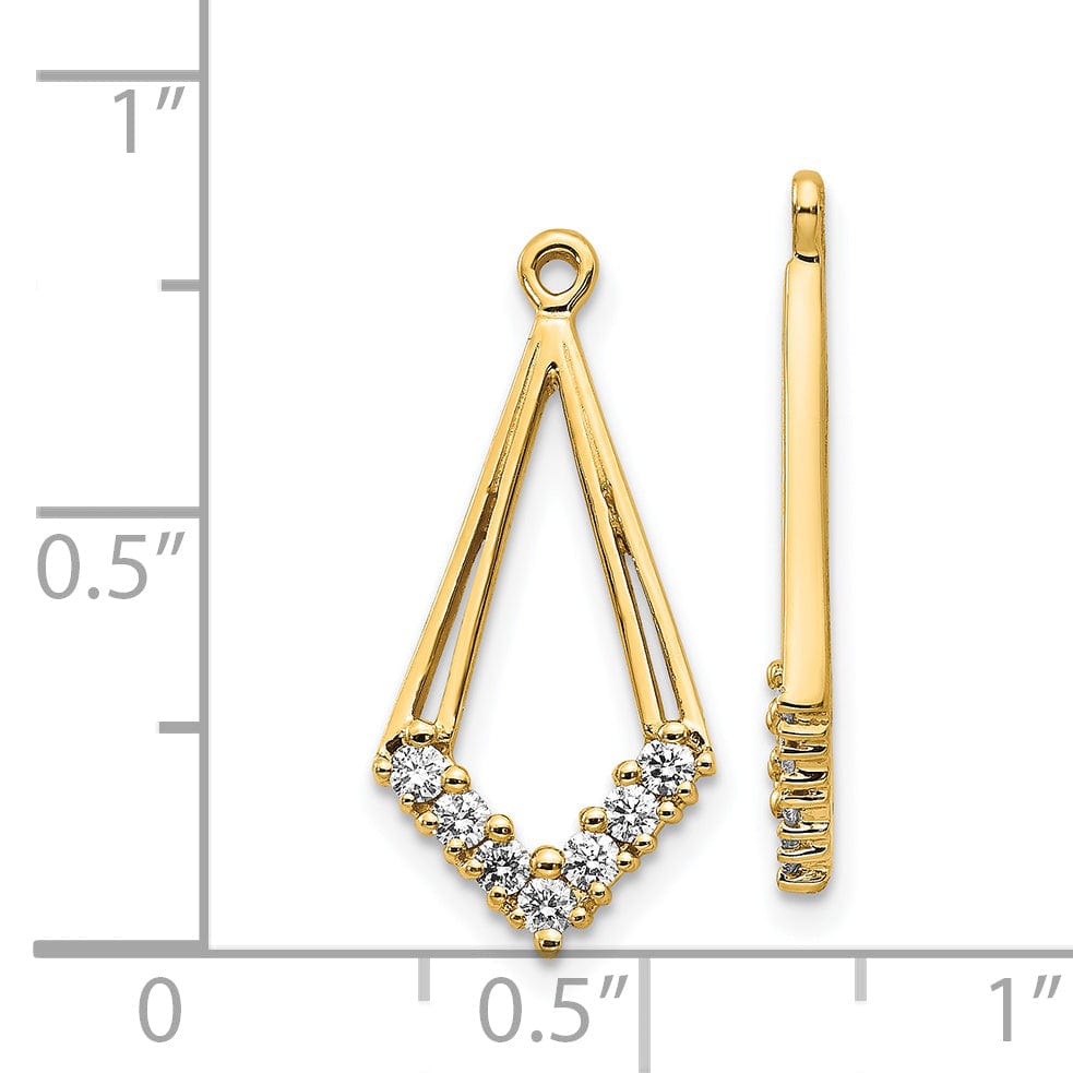 Lovely Rita's Earrings 14k Yellow Gold 1/4 CT I1 Diamond Kite-Shaped Earring Jacket