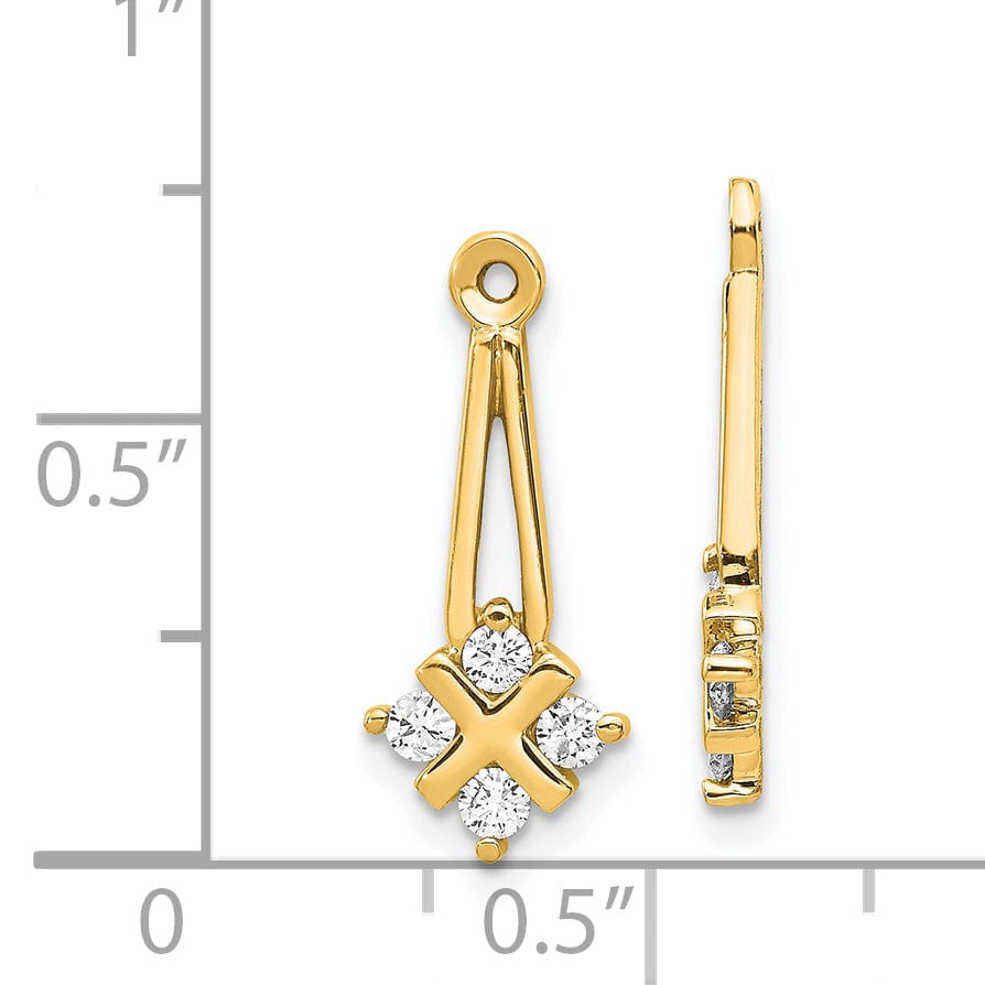 Lovely Rita's Earrings 14k Yellow Gold 1/4 CT SI2 Diamond Dangle Cluster Earring Jackets