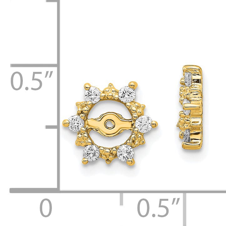 Lovely Rita's Earrings 14k Yellow Gold 1/4 CT SI2 Diamond Fancy Cluster Earring Jackets