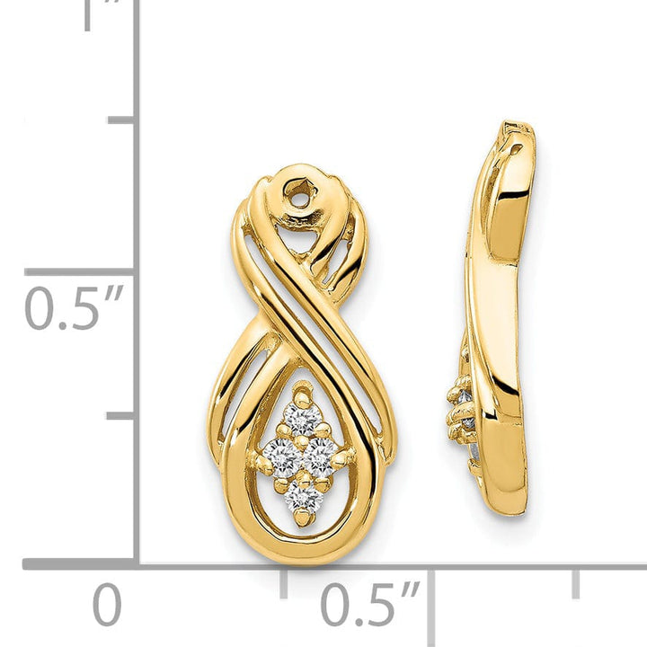 Lovely Rita's Earrings 14k Yellow Gold 1/8 CT.I1 Diamond Infinity Earring Jackets