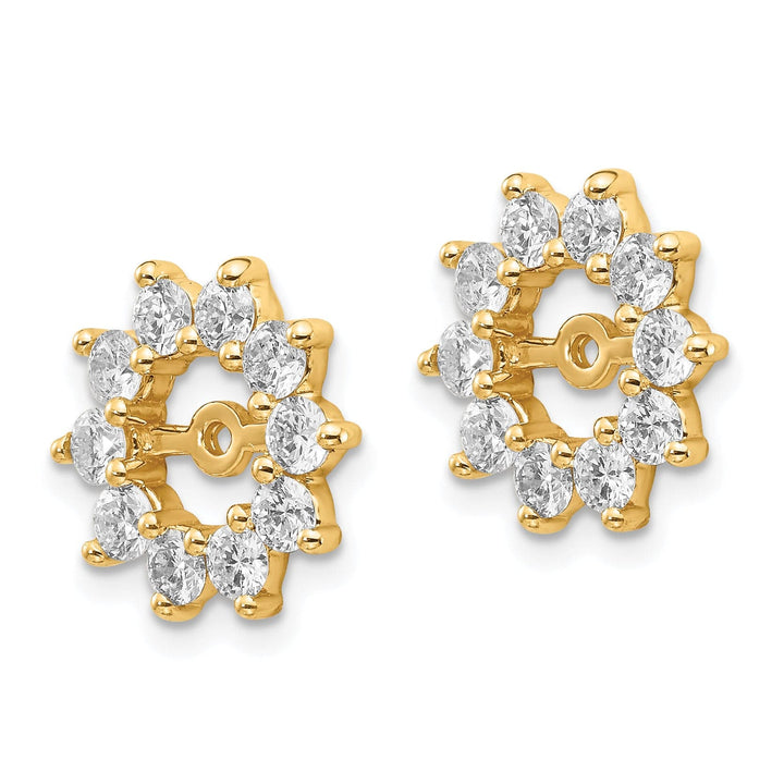Lovely Rita's Earrings 14k Yellow Gold 1 CT I2 Diamond Fancy Cluster Earring Jackets