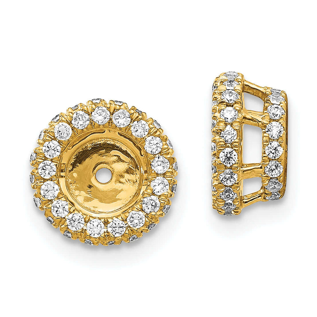 Lovely Rita's Earrings 14k Yellow Gold 5/8 CT Diamond Circle Earring Jackets