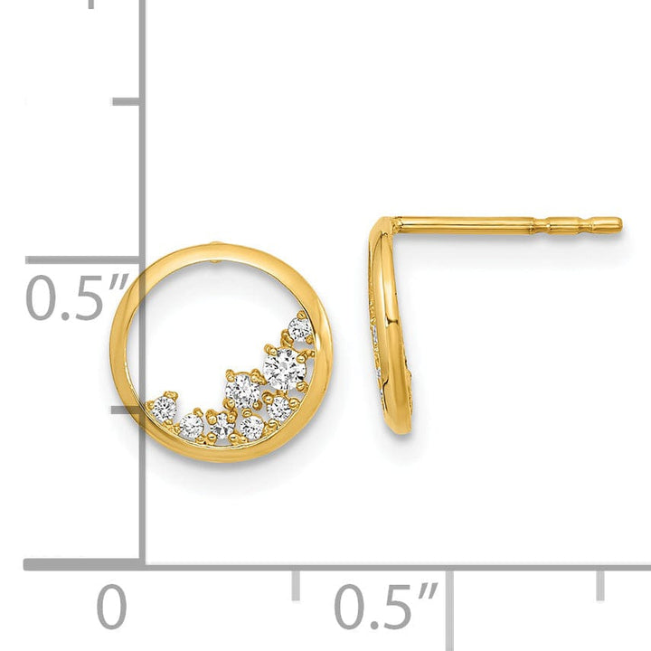 Lovely Rita's Earrings 14K Yellow Gold Adorable Polished 9.25mm Design Post Earrings