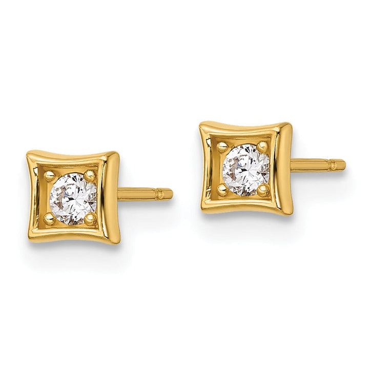 Lovely Rita's Earrings 14K Yellow Gold Artistic Polished 4.5mm Square Post Earrings