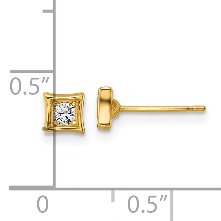 Lovely Rita's Earrings 14K Yellow Gold Artistic Polished 4.5mm Square Post Earrings