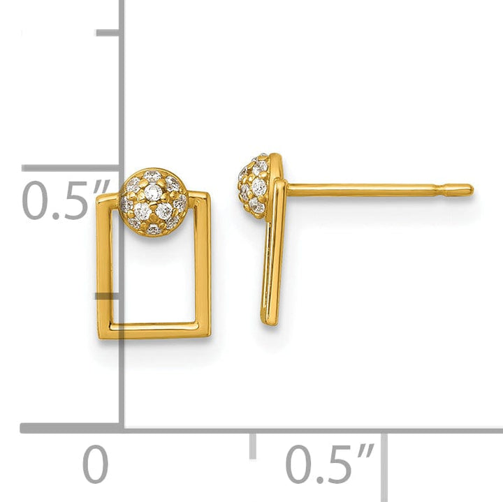 Lovely Rita's Earrings 14K Yellow Gold Beautiful Polished 5.8mm Design Post Earrings