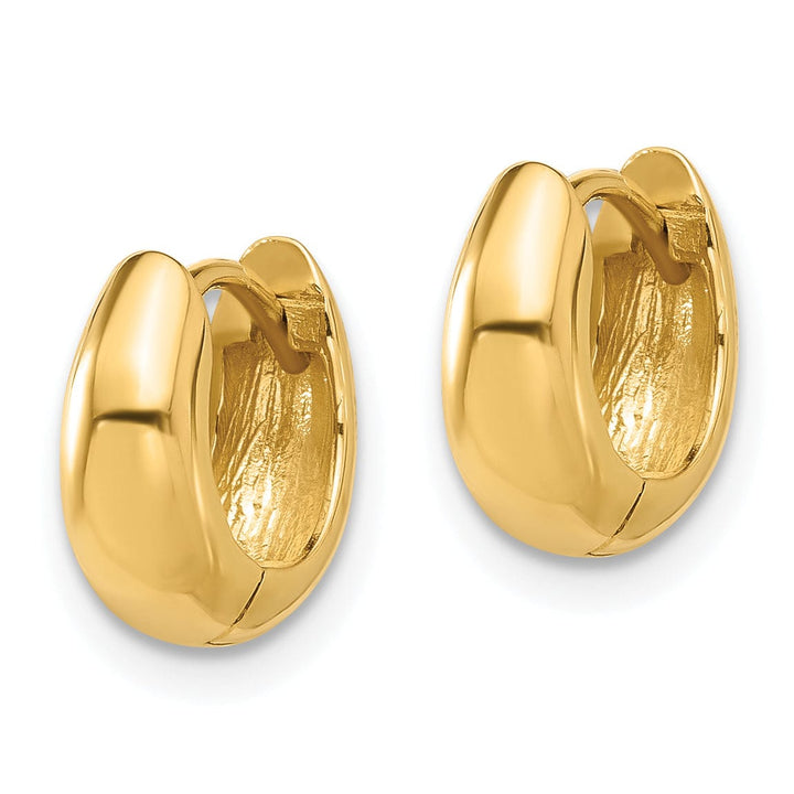 Lovely Rita's Earrings 14K Yellow Gold Bold Polished 11.5mm Round Huggie Hinged Hoop Earrings