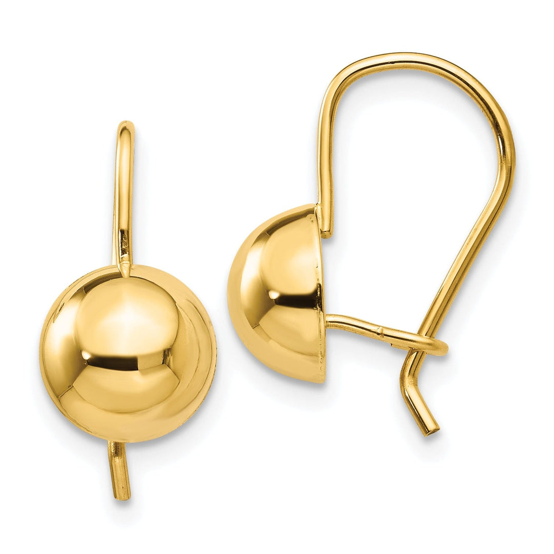 Lovely Rita's Earrings 14K Yellow Gold Bold Polished 8mm Hollow Half Ball Post Earrings