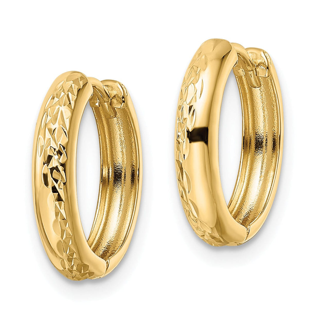 Lovely Rita's Earrings 14K Yellow Gold Brilliant Polished 15.2mm 3x15mm Hinged Hoop Earrings