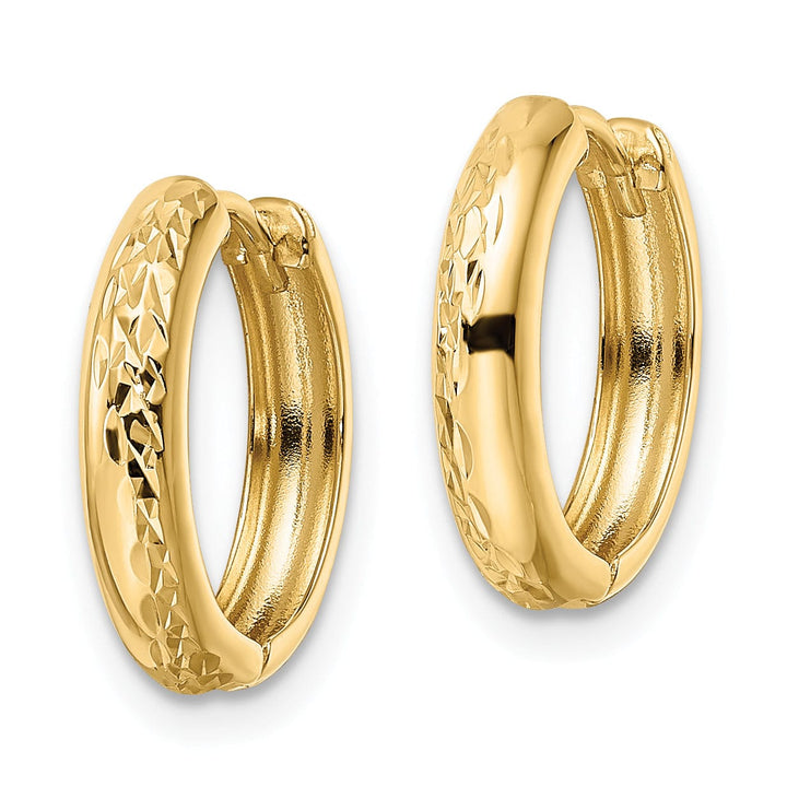 Lovely Rita's Earrings 14K Yellow Gold Brilliant Polished 15.2mm 3x15mm Hinged Hoop Earrings