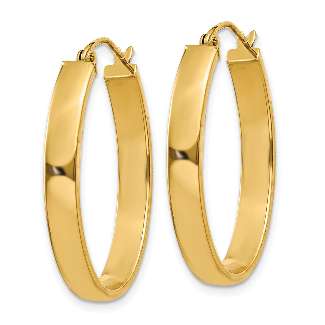 Lovely Rita's Earrings 14K Yellow Gold Brilliant Polished 19.5 mm Oval Tube Hoop Earrings