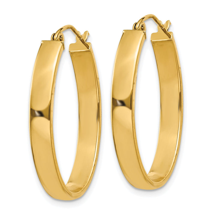 Lovely Rita's Earrings 14K Yellow Gold Brilliant Polished 19.5 mm Oval Tube Hoop Earrings