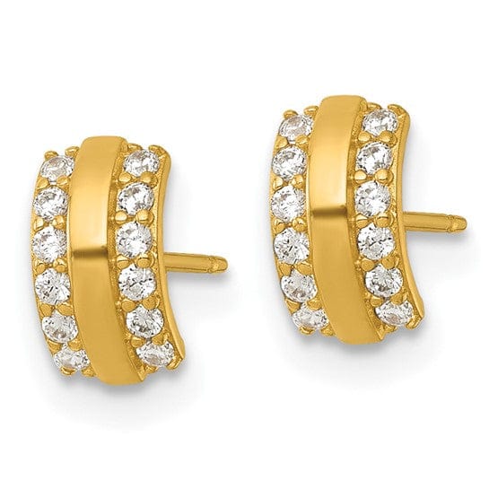 Lovely Rita's Earrings 14K Yellow Gold Brilliant Polished 4.4mm Design Post Earrings