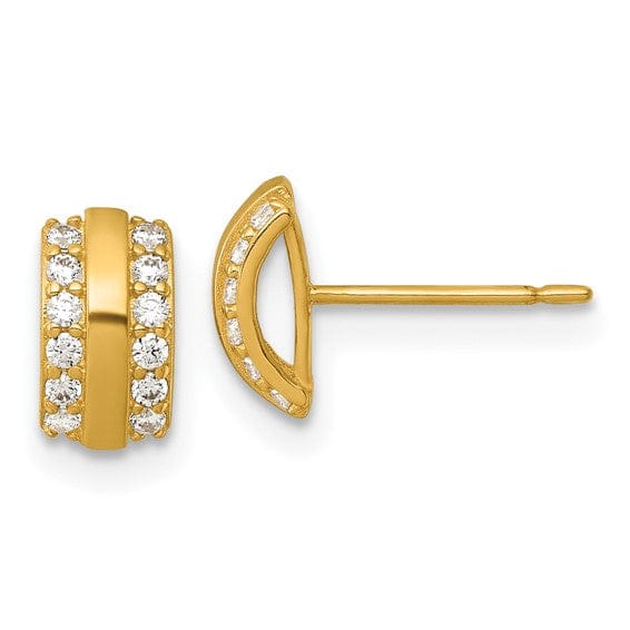 Lovely Rita's Earrings 14K Yellow Gold Brilliant Polished 4.4mm Design Post Earrings