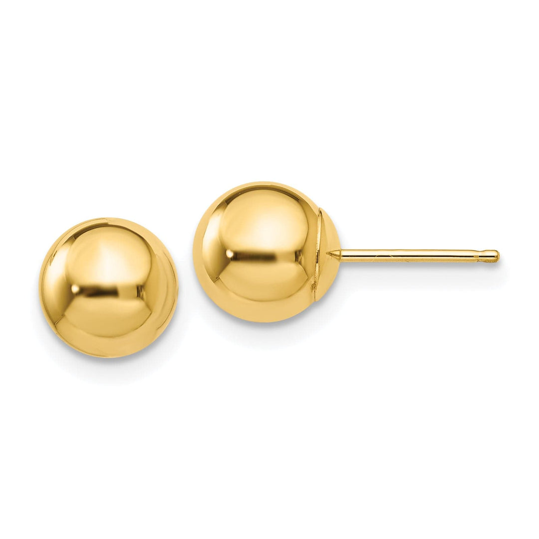 Lovely Rita's Earrings 14K Yellow Gold Brilliant Polished 7mm Ball Post Earrings
