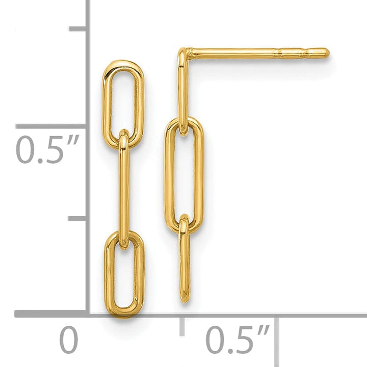 Lovely Rita's Earrings 14K Yellow Gold Charming Polished 2.9mm Open Link Dangle Post Earrings