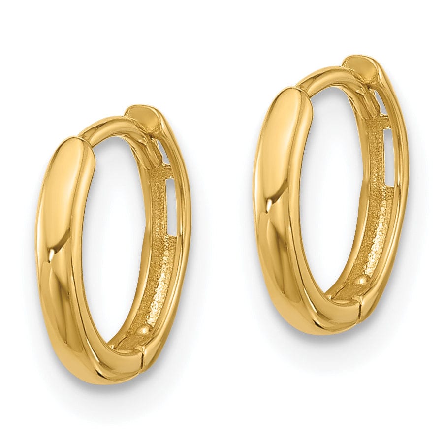 Lovely Rita's Earrings 14K Yellow Gold Chic Polished 10mm Round Hinged Hoop Earrings