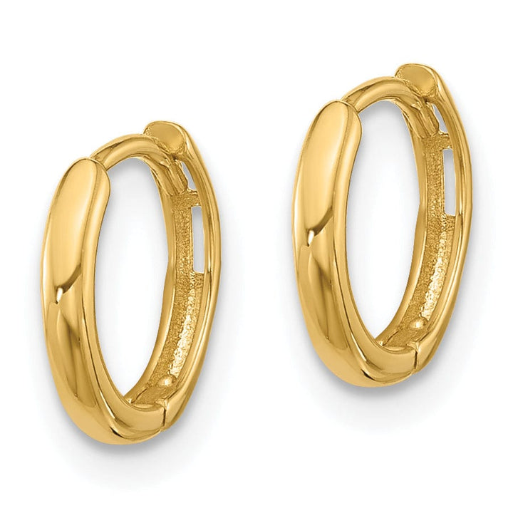Lovely Rita's Earrings 14K Yellow Gold Chic Polished 10mm Round Hinged Hoop Earrings