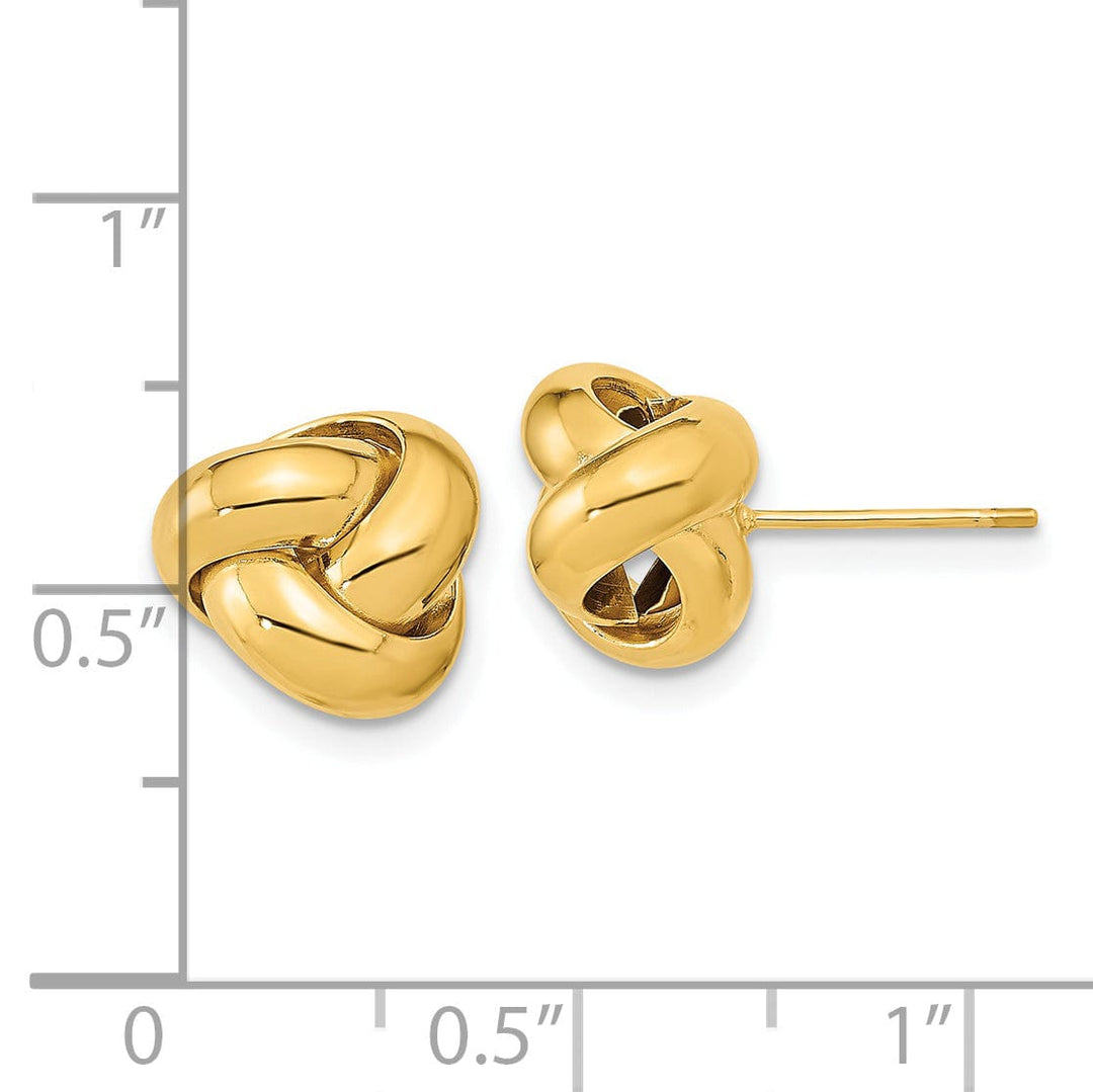 Lovely Rita's Earrings 14K Yellow Gold Chic Polished 11mm Love Knot Post Earrings