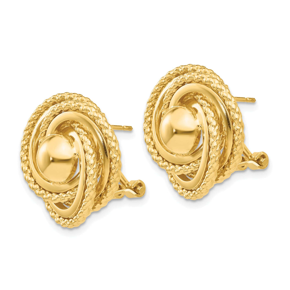 Lovely Rita's Earrings 14K Yellow Gold Chic Polished 19mm Twisted Omega Back Post Earrings