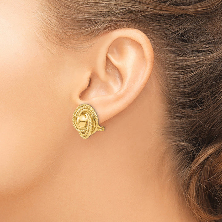 Lovely Rita's Earrings 14K Yellow Gold Chic Polished 19mm Twisted Omega Back Post Earrings
