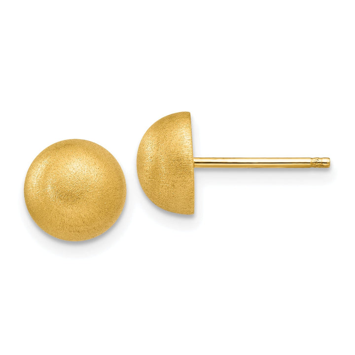 Lovely Rita's Earrings 14K Yellow Gold Chic Satin 8mm Hollow Half Ball Post Earrings