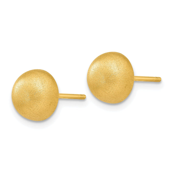 Lovely Rita's Earrings 14K Yellow Gold Chic Satin 8mm Hollow Half Ball Post Earrings