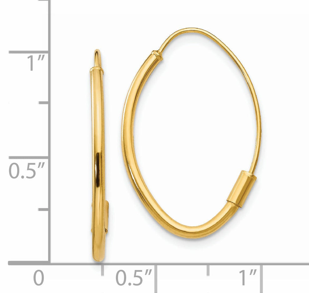 Lovely Rita's Earrings 14K Yellow Gold Classic Polished 16.3mm Threader Earrings