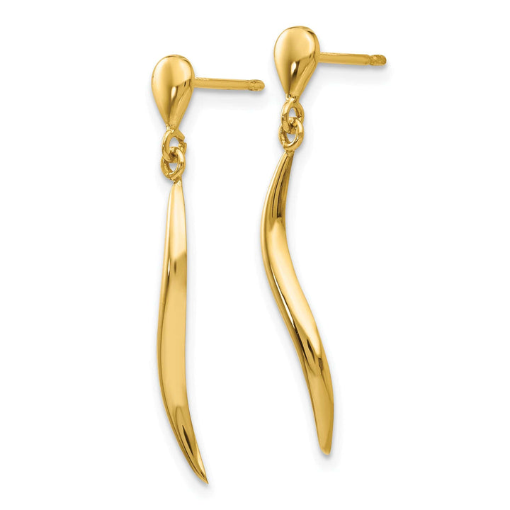 Lovely Rita's Earrings 14K Yellow Gold Classic Polished 2 mm Fancy Dangle Post Earrings