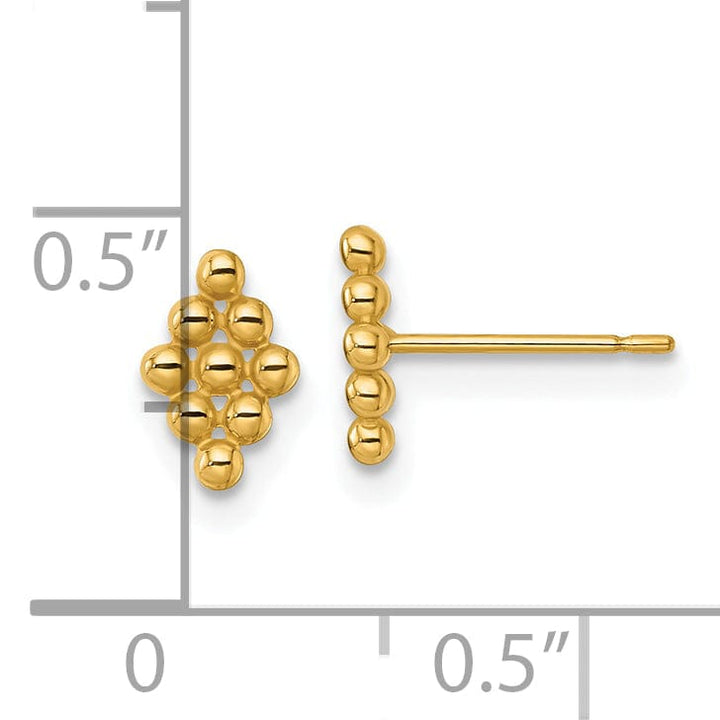 Lovely Rita's Earrings 14K Yellow Gold Classic Polished 5.25mm Diamond-Shape Post Earrings