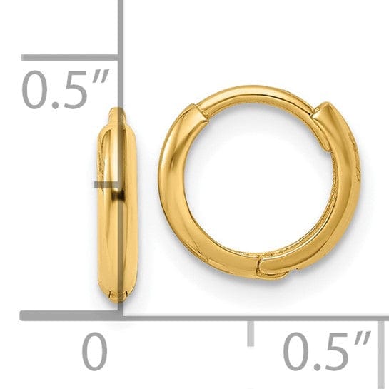 Lovely Rita's Earrings 14K Yellow Gold Classy Polished 10.35mm Round Hinged Hoop Earrings