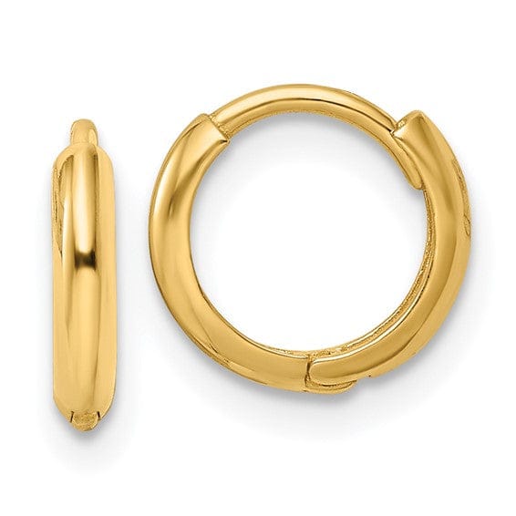 Lovely Rita's Earrings 14K Yellow Gold Classy Polished 10.35mm Round Hinged Hoop Earrings