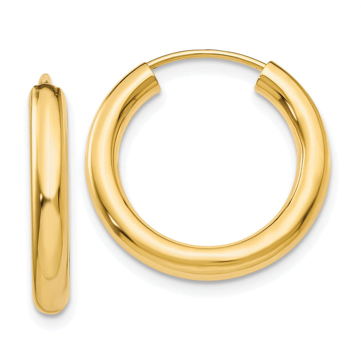 Lovely Rita's Earrings 14K Yellow Gold Contemporary Polished 3.00x20mm Endless Hoop Earrings