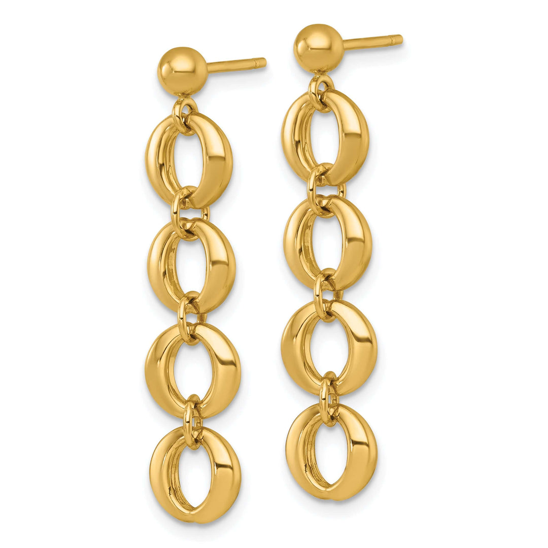 Lovely Rita's Earrings 14K Yellow Gold Contemporary Polished 8mm Circle Link Post Earrings