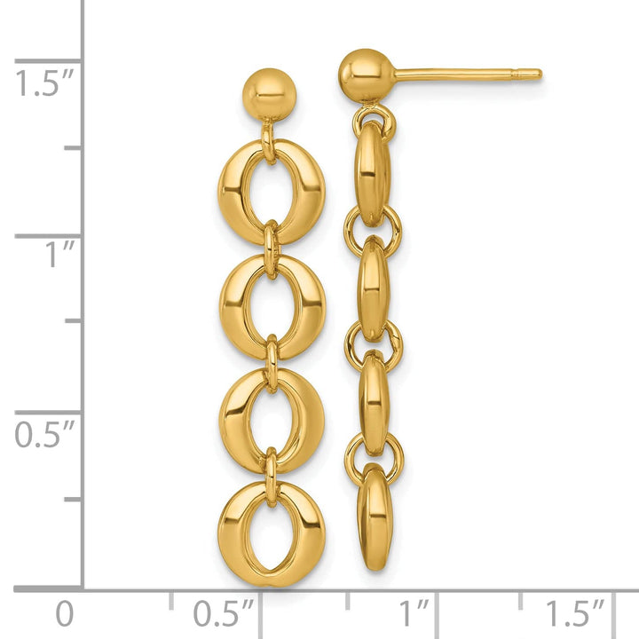 Lovely Rita's Earrings 14K Yellow Gold Contemporary Polished 8mm Circle Link Post Earrings