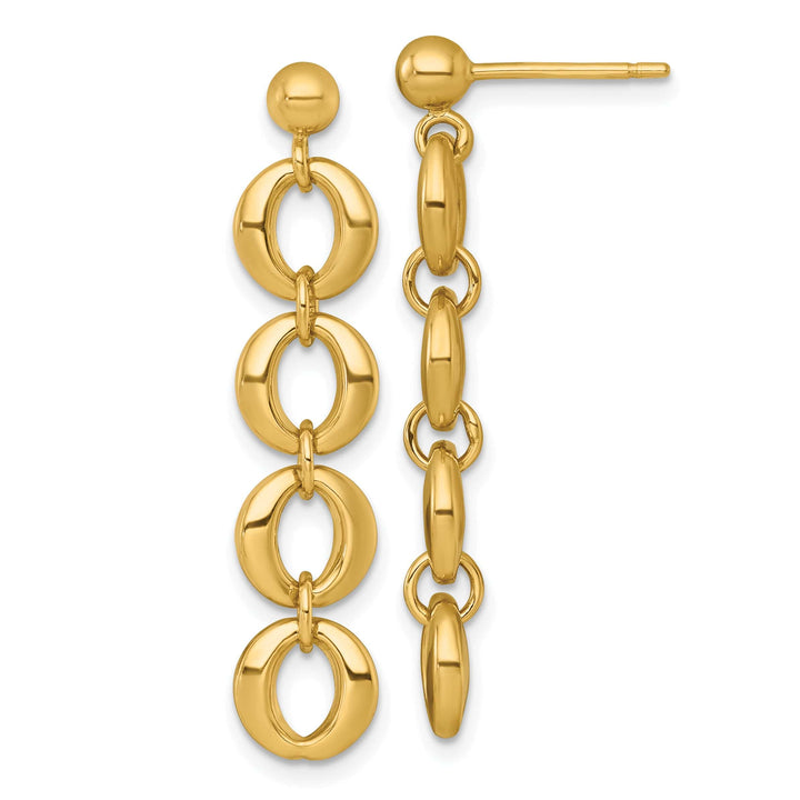 Lovely Rita's Earrings 14K Yellow Gold Contemporary Polished 8mm Circle Link Post Earrings