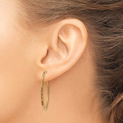 Lovely Rita's Earrings 14k Yellow Gold D.C Endless Hoops 1.25mm x 17mm