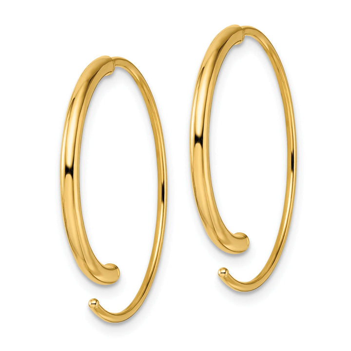 Lovely Rita's Earrings 14K Yellow Gold Dainty Polished 28mm Threader Earrings