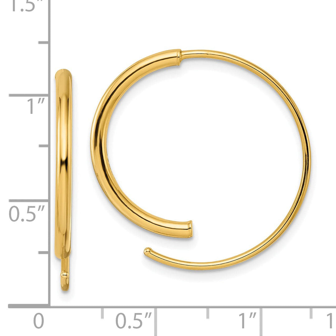 Lovely Rita's Earrings 14K Yellow Gold Dainty Polished 28mm Threader Earrings
