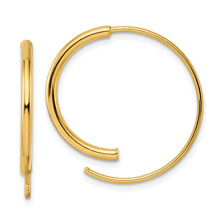 Lovely Rita's Earrings 14K Yellow Gold Dainty Polished 28mm Threader Earrings