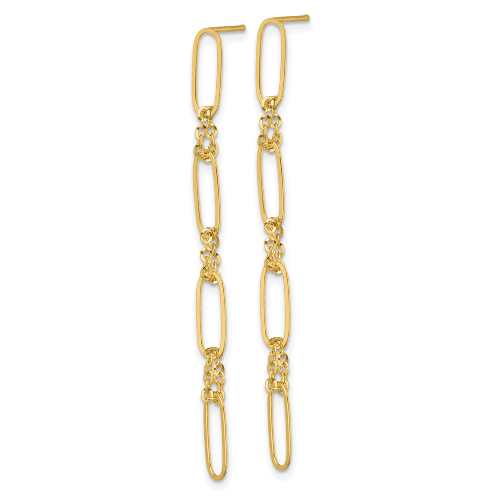 Lovely Rita's Earrings 14K Yellow Gold Dainty Polished 4mm Paperclip Link Post Earrings