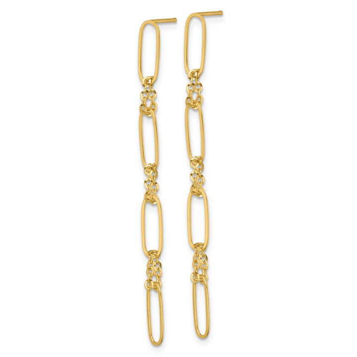 Lovely Rita's Earrings 14K Yellow Gold Dainty Polished 4mm Paperclip Link Post Earrings
