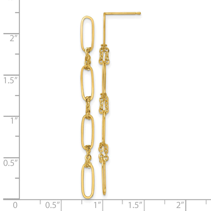 Lovely Rita's Earrings 14K Yellow Gold Dainty Polished 4mm Paperclip Link Post Earrings